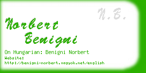 norbert benigni business card